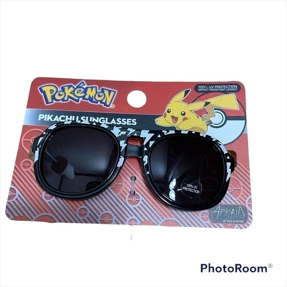 Pokémon Pikachu Sunglasses Kids NWT 100% UV Protection Black White